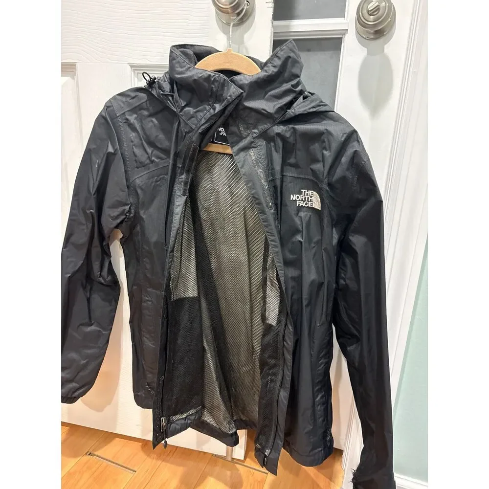 North Face Full Zip Lined Waterproof Jacket Black Medium